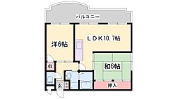 ロイヤルコーポ加古川 2LDKの間取図画像