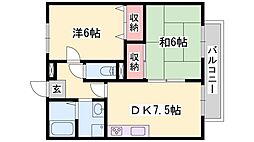 ファミールコート・KA棟 2DKの間取図画像