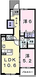 カトレーヴ3 2LDKの間取図画像