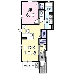 ビアンカンパーニュ2A 1LDKの間取図画像