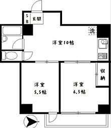 ラミアカーザ中野 4階2LDKの間取り
