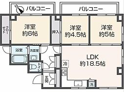 サンクタス西新宿 3階3LDKの間取り