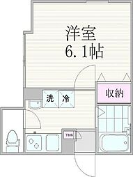 エスタシア南千住 1Kの間取図画像