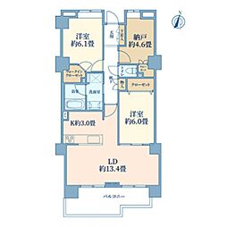 コスモシティ北千住 2SLDKの間取図画像