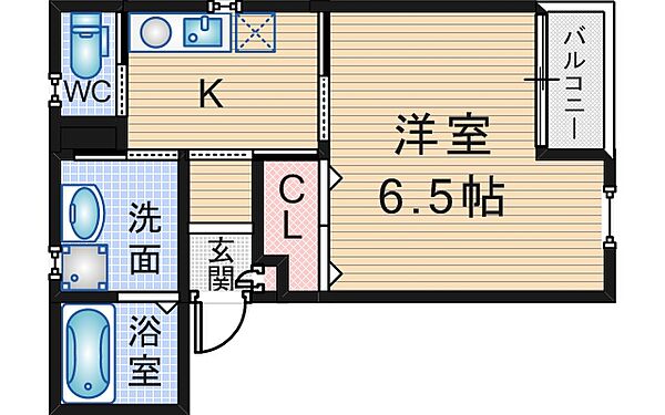 Y’sハウス 102｜大阪府豊中市曽根東町1丁目(賃貸アパート1K・1階・28.36㎡)の写真 その2