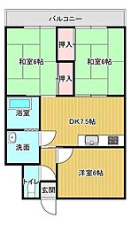 Eハイム本町 3DKの間取図画像