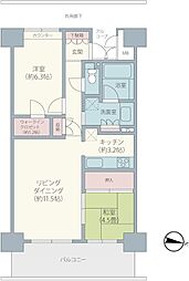 プレシオ南ユーカリが丘 2LDKの間取図画像