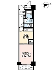 UR都市機構神谷堀公園ハイツ3号棟 1DKの間取図画像