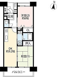 UR都市機構アーバンライフ東新小岩2号棟 2DKの間取図画像