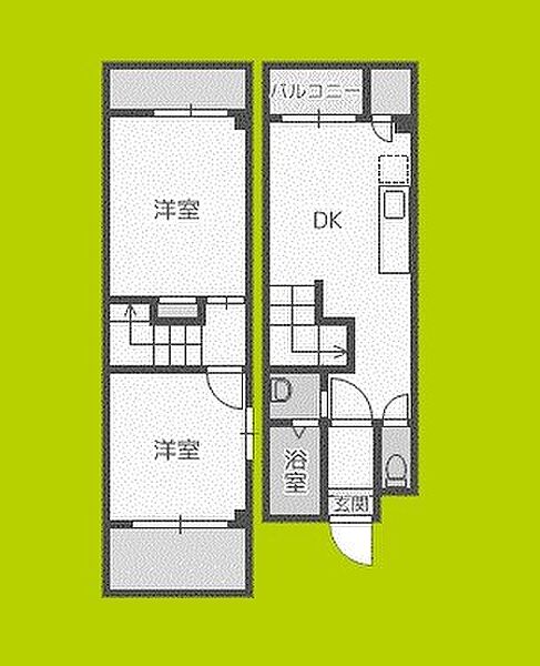 SKグリーンハイツ ｜大阪府大阪市東住吉区照ケ丘矢田４丁目(賃貸マンション2DK・5階・38.00㎡)の写真 その2