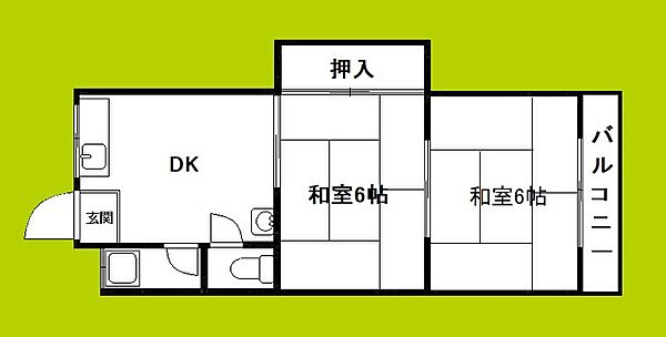 シャトーII ｜大阪府大阪市生野区新今里２丁目(賃貸マンション2DK・3階・40.00㎡)の写真 その2