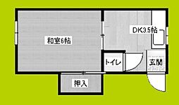ハイツ葵 1Kの間取図画像
