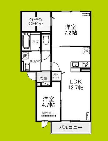 フルール ｜大阪府柏原市古町３丁目(賃貸アパート2LDK・1階・58.37㎡)の写真 その2