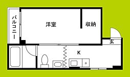 ヴィラ盛都2 3階1DKの間取り