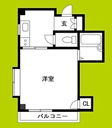アルデール都島 4階1Kの間取り