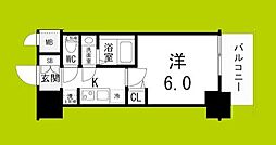 ファステート尼崎クロノス 5階1Kの間取り