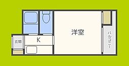 エクトI 3階1Kの間取り