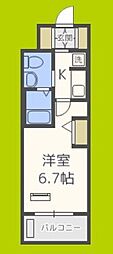 エステムコート阿波座プレミアム 7階1Kの間取り