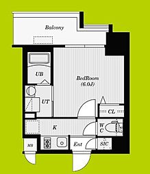 エスリードレジデンス大阪グランノースII 8階1Kの間取り