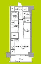 コンフォリア・リヴ博労町一丁目Q 14階2LDKの間取り