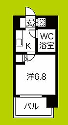 CLASS HILLS 難波南 10階1Kの間取り