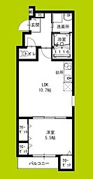 フジパレス高石加茂 2階1LDKの間取り