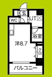 プリモディーネ福島 9階ワンルームの間取り