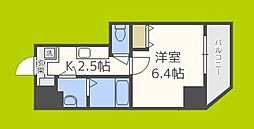 グランパシフィック毛馬 10階1Kの間取り