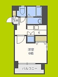 ジュネーゼ野田エコール 5階1Kの間取り