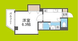 みおつくし京橋 6階1Kの間取り