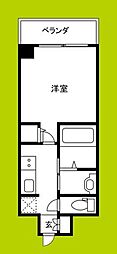 エステムコート大阪WEST 9階1Kの間取り