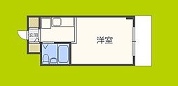 グリーンハイツII 6階ワンルームの間取り