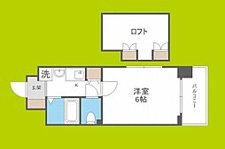エステムコート梅田茶屋町デュアルスペース 3階1Kの間取り