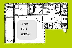 ファビラスコート巽東 1階1Kの間取り