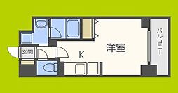 KDXレジデンス難波南 9階ワンルームの間取り