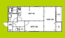 セジュール堺東 1階2LDKの間取り