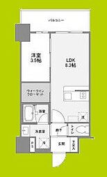 リヴェント難波ウエスト 3階1LDKの間取り