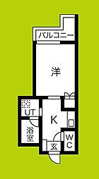 ラーレンティア 3階1Kの間取り