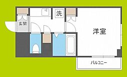 VERGER ZENSHIN 5階1Kの間取り