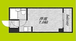 センチュリー中浜 3階ワンルームの間取り