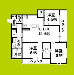 栄蔵弐号館 3LDKの間取図画像