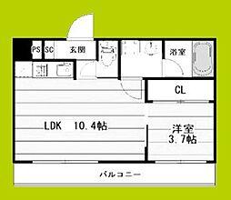 グランエピ 5階1LDKの間取り