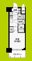 スプランディッドVII 4階1Kの間取り