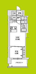 大阪市中央区松屋町住吉マンション 1LDKの間取図画像