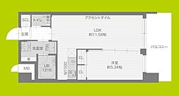 プレジオ城東 1LDKの間取図画像