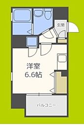 レジディア谷町 ワンルームの間取図画像