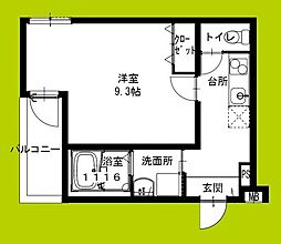 フジパレス堺鳳駅イースト 1Kの間取図画像