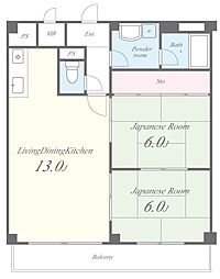 エステートサカイ 2LDKの間取図画像