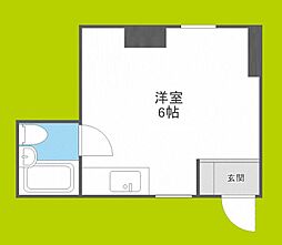 OFFICEPORTHONMACHIWEST ワンルームの間取図画像