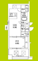 スプランディッド新大阪VIII 1LDKの間取図画像